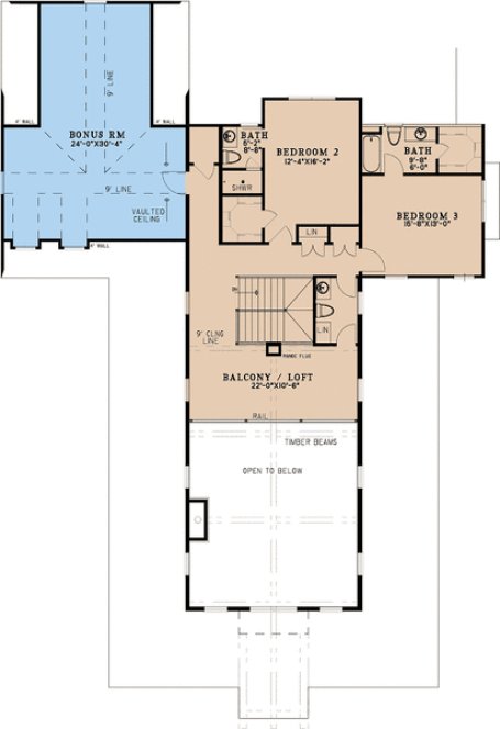 Second Floor Plan for House Plan #313273