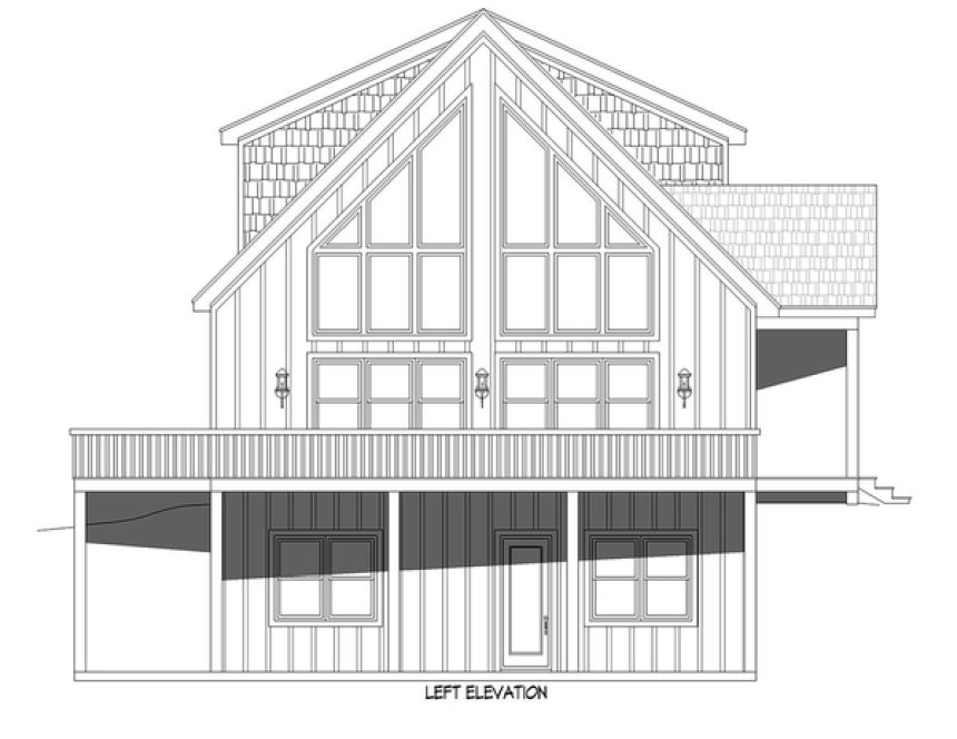 Left Elevation for House Plan #693112
