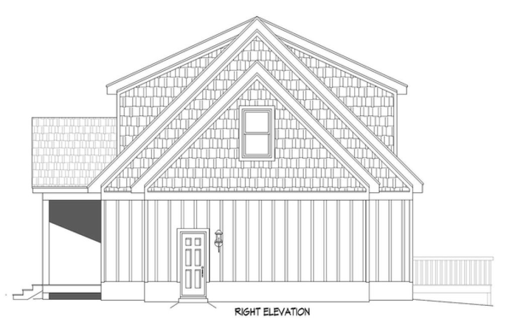 Right Elevation for House Plan #693112