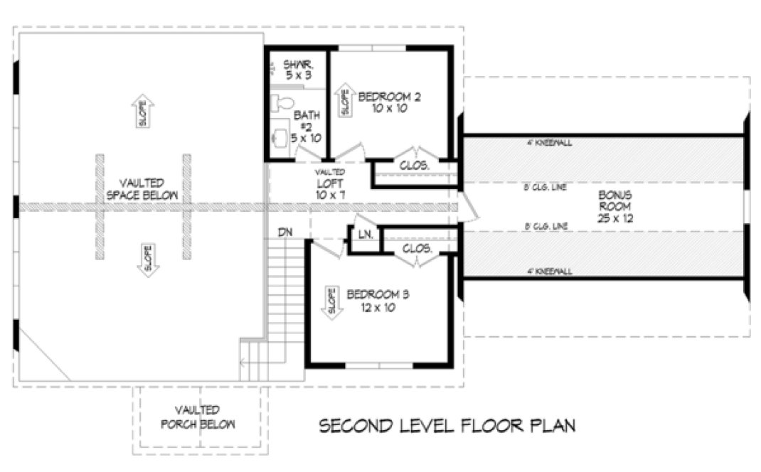 Second Floor Plan for House Plan #693112
