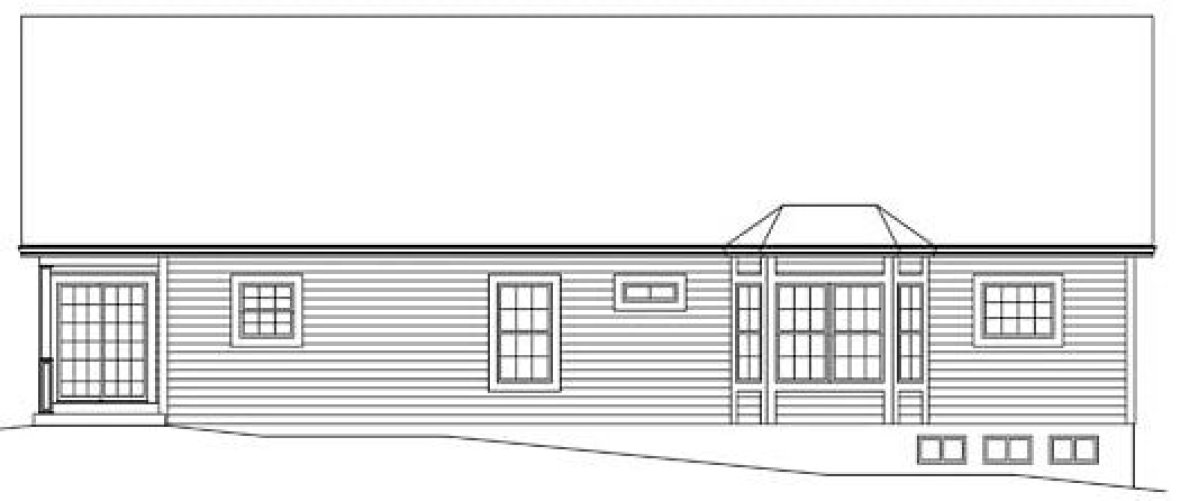 Rear Elevation for House Plan #634261