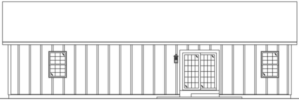 Rear Elevation for House Plan #631041