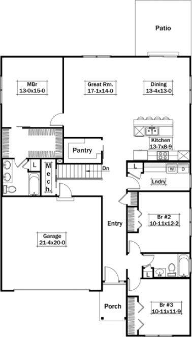 Main Floor Plan for House Plan #633671