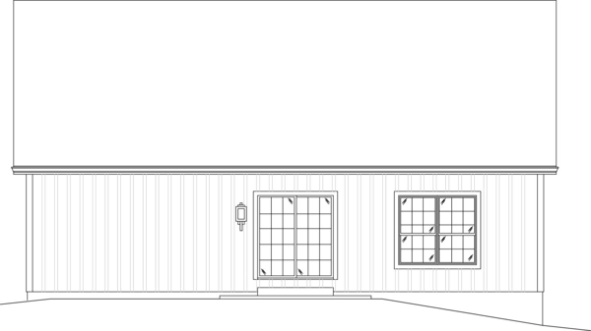 Rear Elevation for House Plan #635671