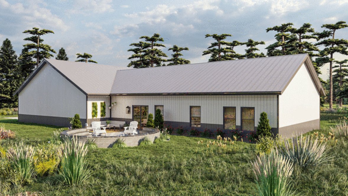 Rear Elevation for House Plan #709541