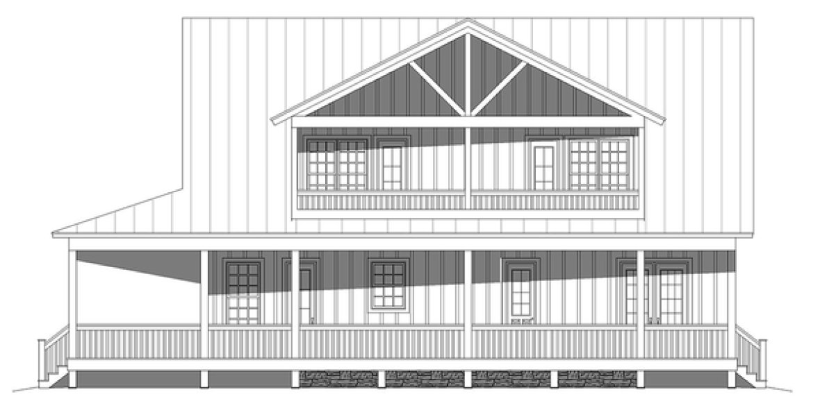 Rear Elevation for House Plan #698542