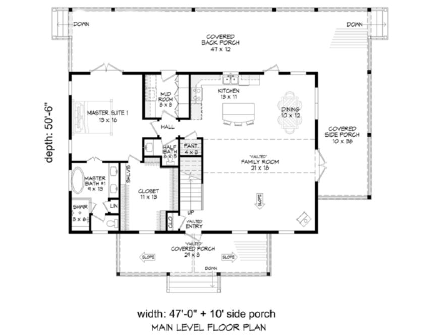 Main Floor Plan for House Plan #698542