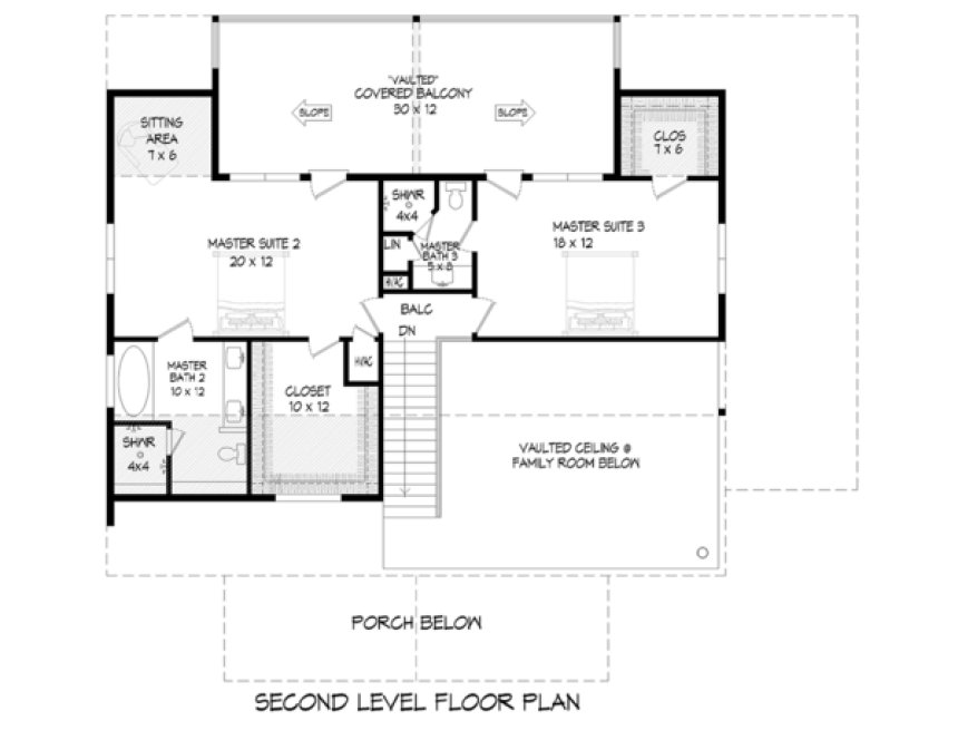 Second Floor Plan for House Plan #698542