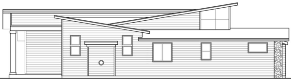 Left Elevation for House Plan #343182