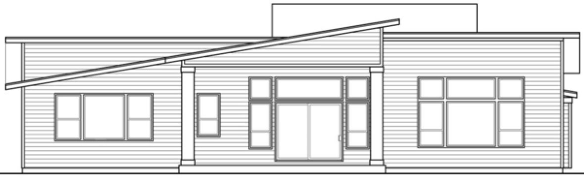 Rear Elevation for House Plan #343182