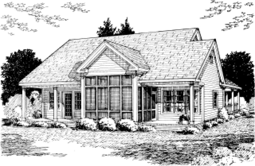 Rear Elevation for House Plan #246314