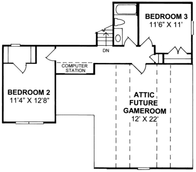 Second Floor Plan for House Plan #246314