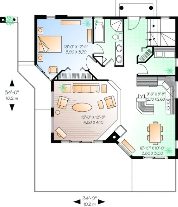 Main Floor Plan for House Plan #144392