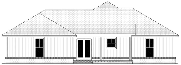 Rear Elevation for House Plan #307231