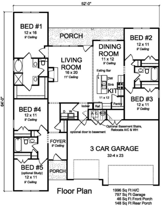 Main Floor Plan for House Plan #246991