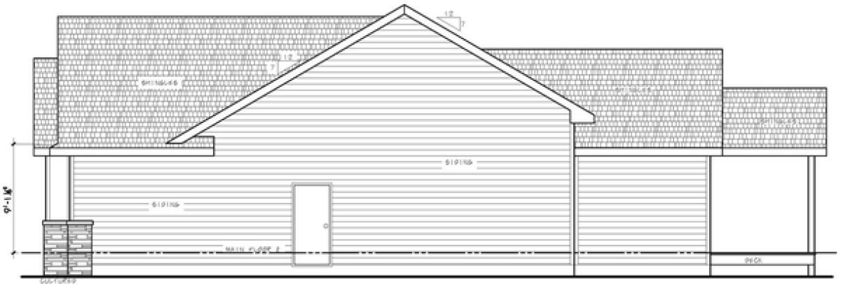 Right Elevation for House Plan #156381
