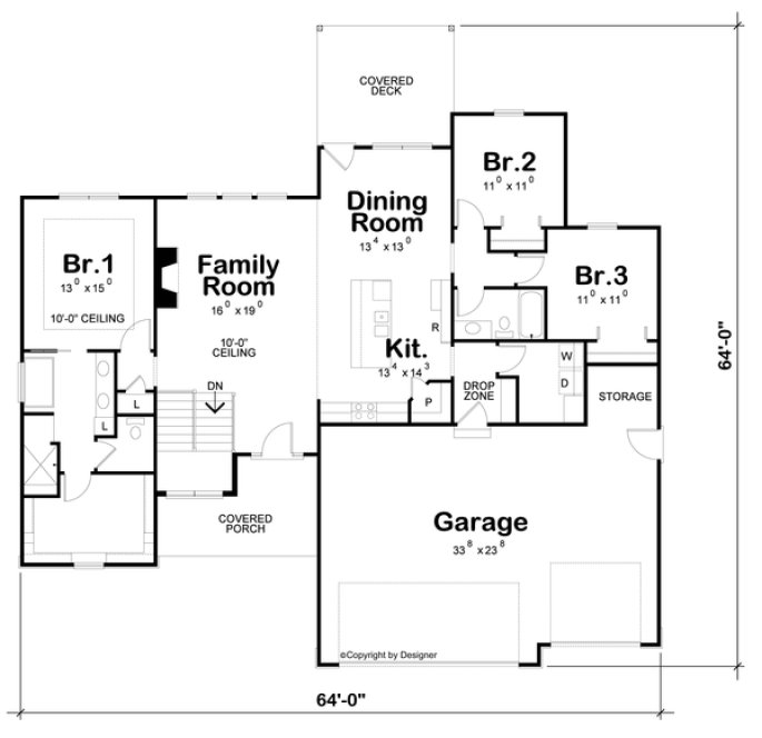 Main Floor Plan for House Plan #156381