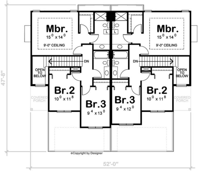 Second Floor Plan for House Plan #156382