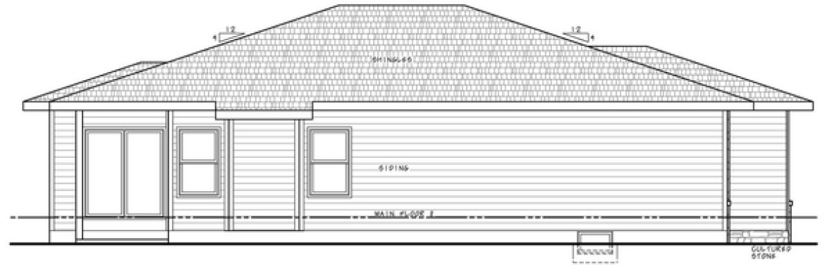 Left Elevation for House Plan #151741