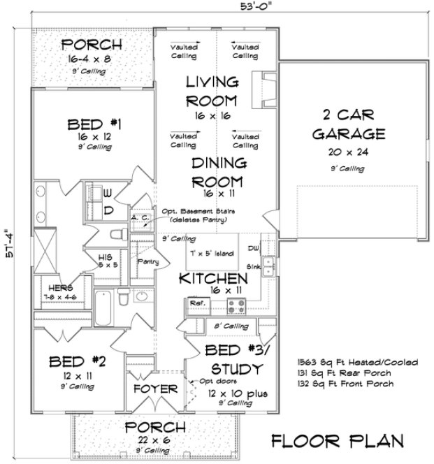 Main Floor Plan for House Plan #246651
