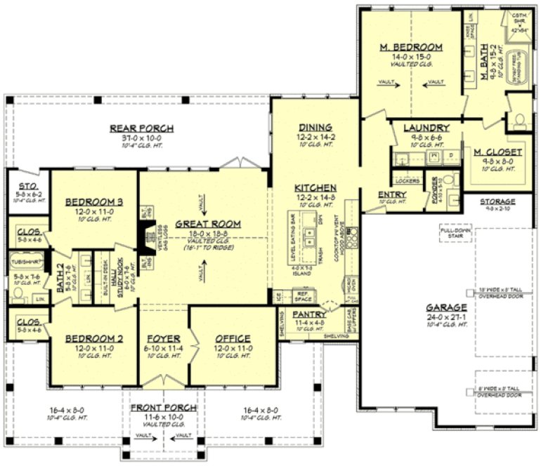 Main Floor Plan for House Plan #305912