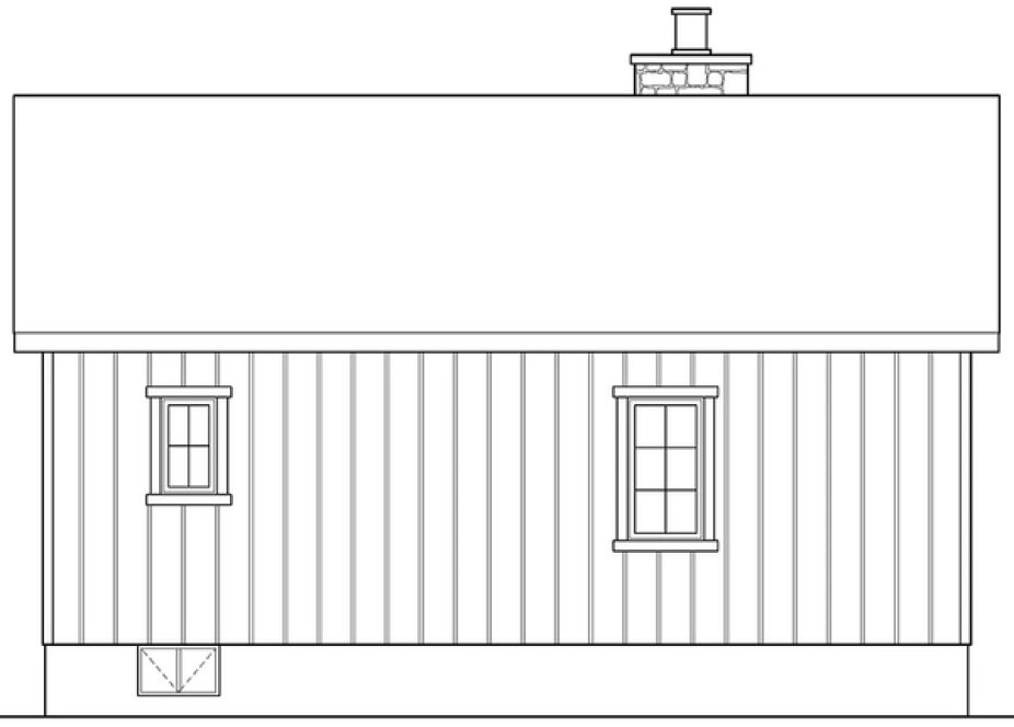 Rear Elevation for House Plan #412890