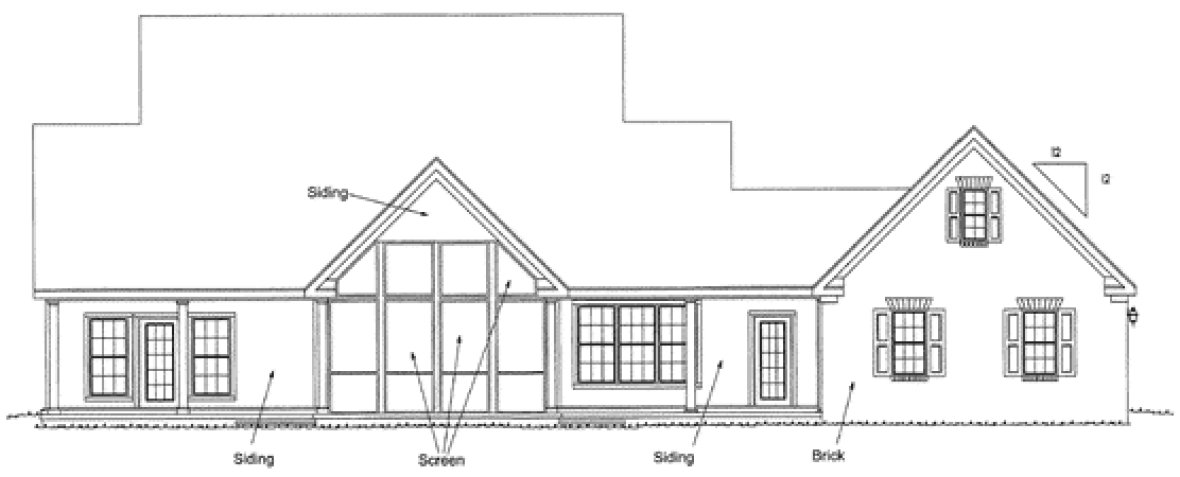 Rear Elevation for House Plan #248314