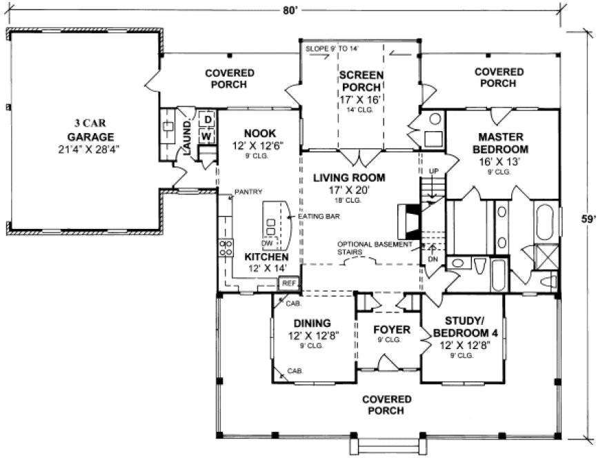 Main Floor Plan for House Plan #248314