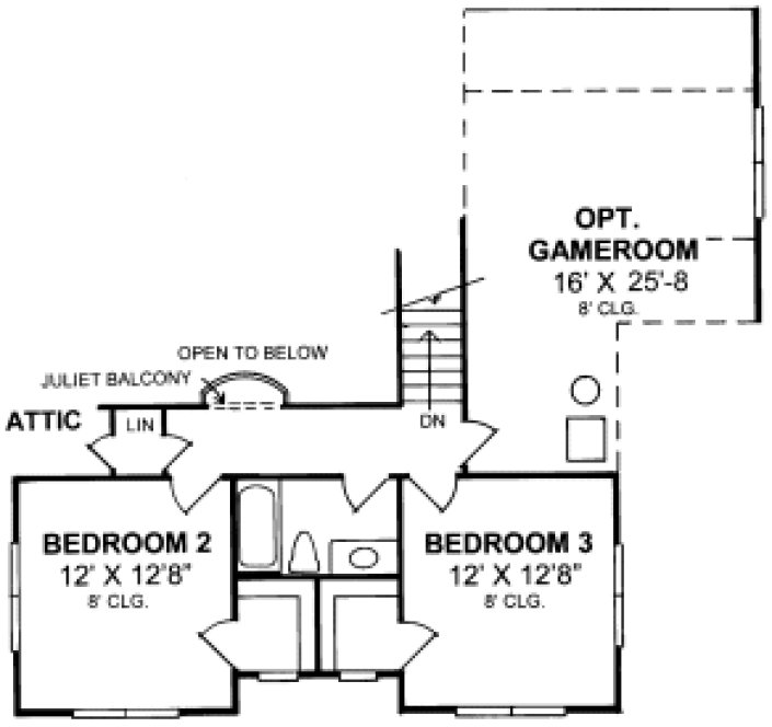Second Floor Plan for House Plan #248314