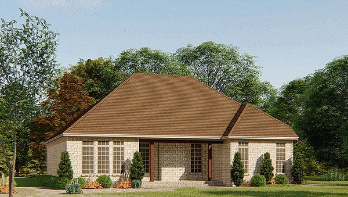 Rear Elevation for House Plan #310571