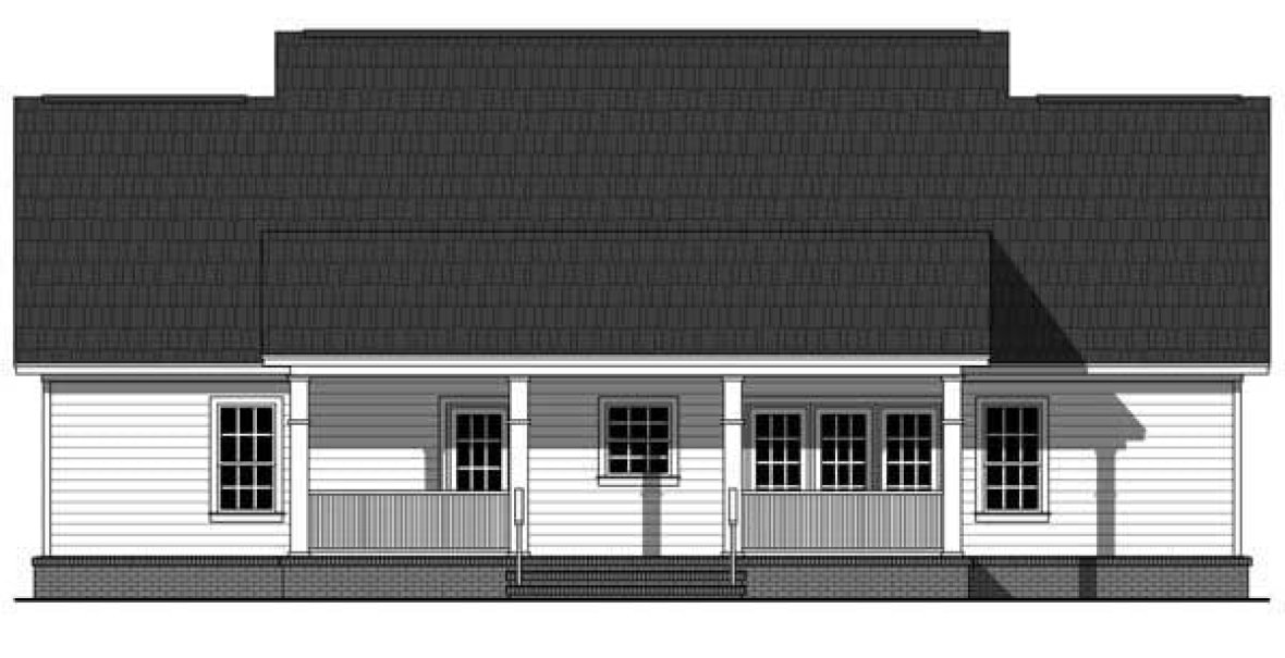 Rear Elevation for House Plan #211781