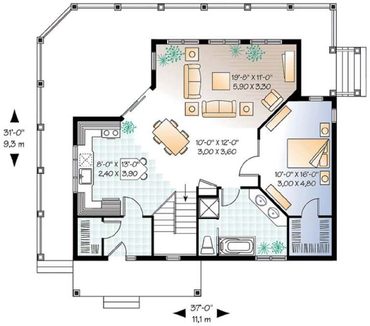 Main Floor Plan for House Plan #142991