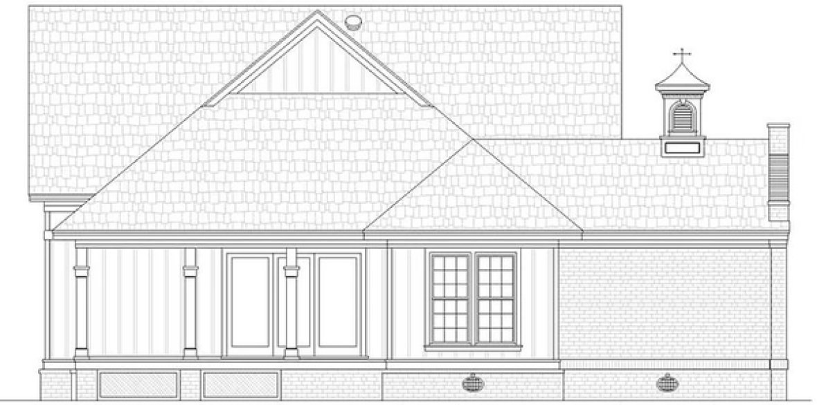 Rear Elevation for House Plan #486321
