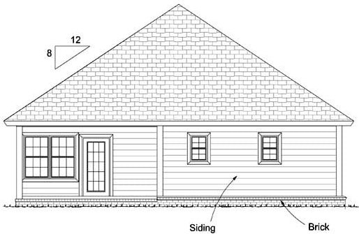 Rear Elevation for House Plan #245451