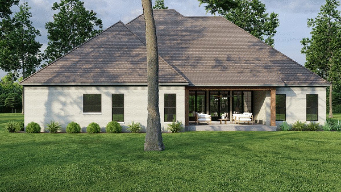 Rear Elevation for House Plan #310832