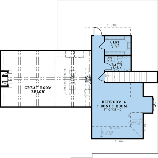 Attic Plan for House Plan #310832