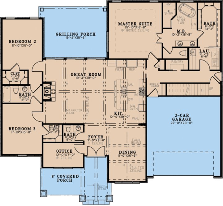 Main Floor Plan for House Plan #310832