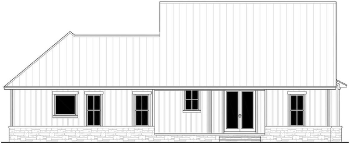 Rear Elevation for House Plan #308961
