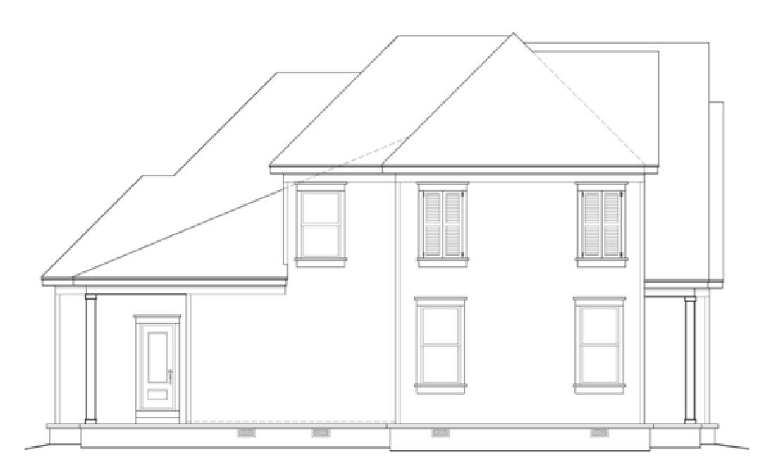 Left Elevation for House Plan #491381