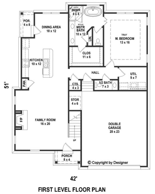 Main Floor Plan for House Plan #491381
