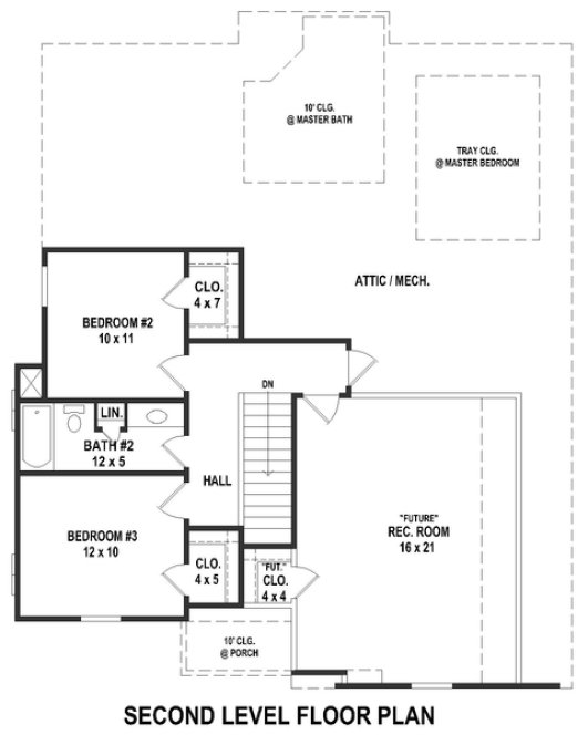 Second Floor Plan for House Plan #491381