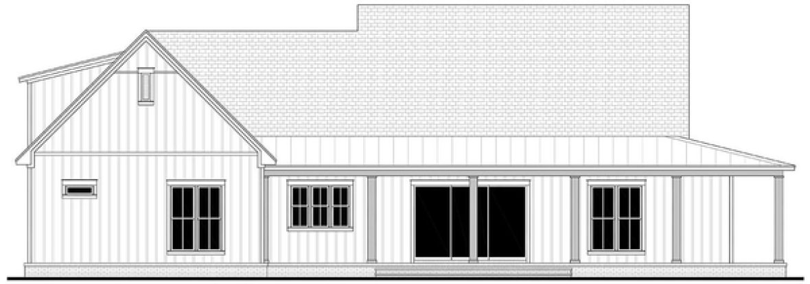 Rear Elevation for House Plan #307732
