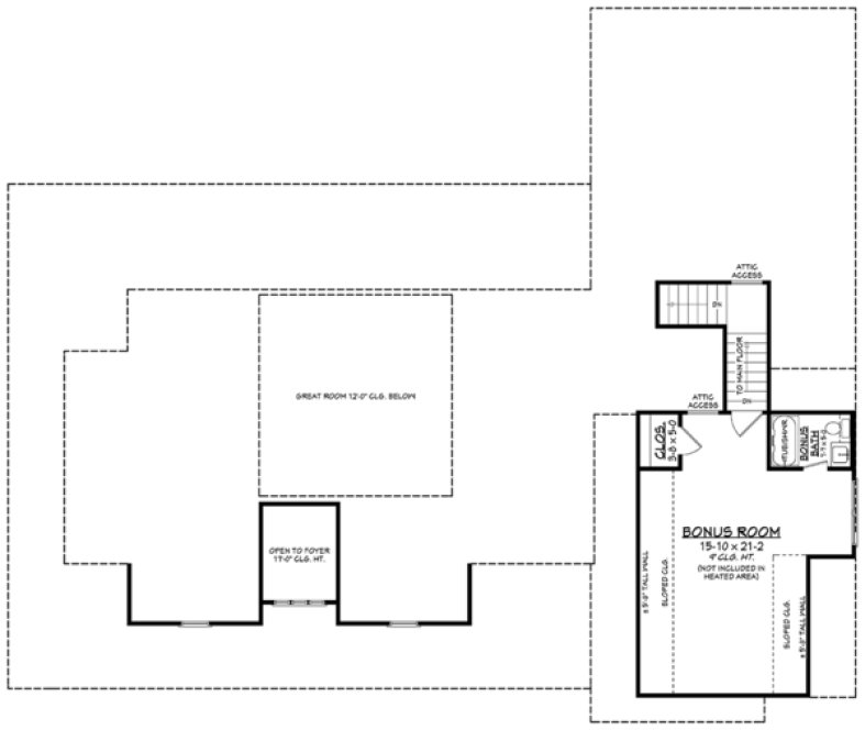 Attic Plan for House Plan #307732