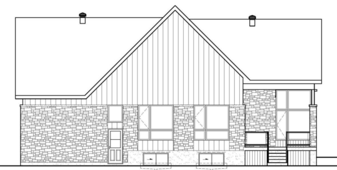 Rear Elevation for House Plan #171981