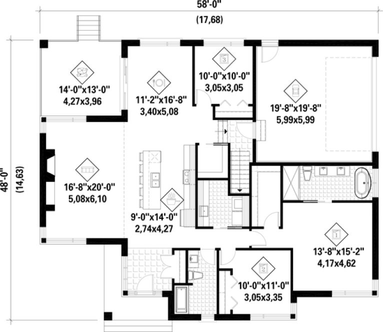 Main Floor Plan for House Plan #171981