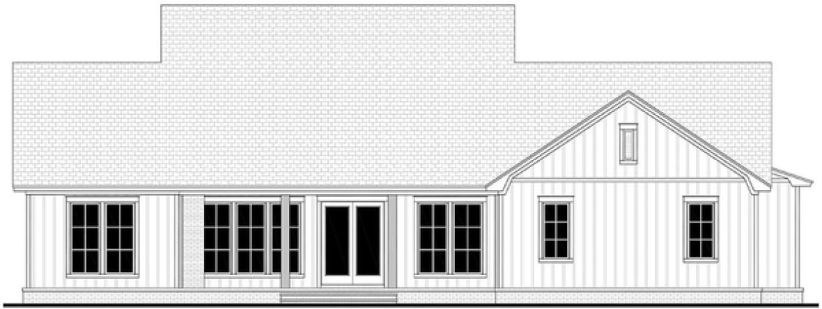 Rear Elevation for House Plan #307932