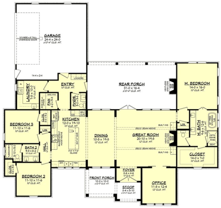 Main Floor Plan for House Plan #307932