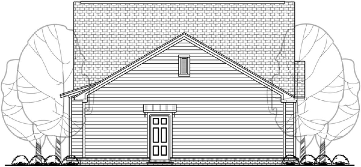 Rear Elevation for House Plan #300541