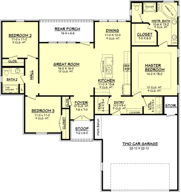 Main Floor Plan for House Plan #305751