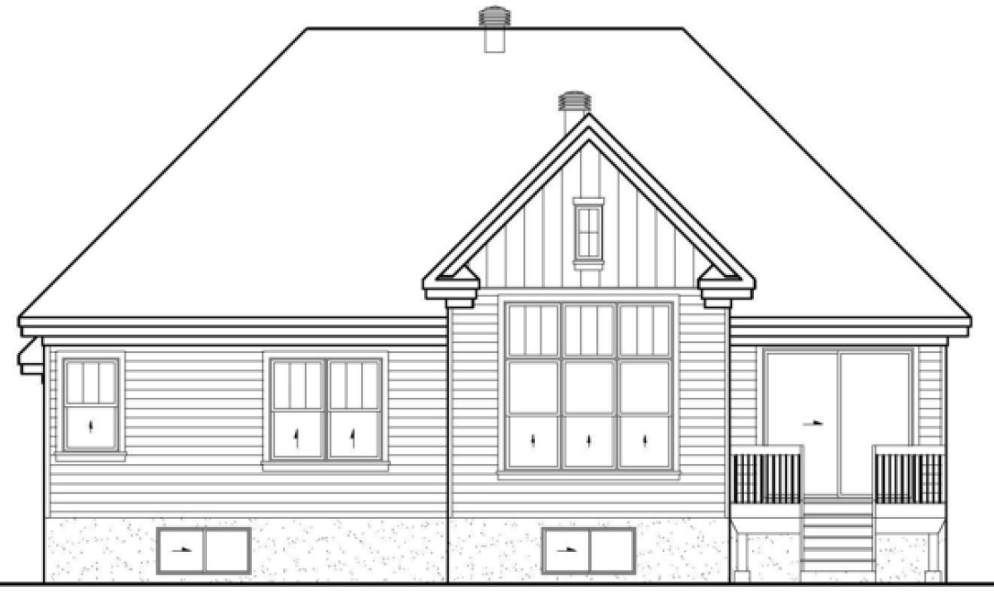 Rear Elevation for House Plan #179241